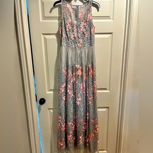 Floral grey Adrianna Papell dress